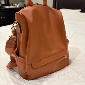 Chic Tan Leather Backpack